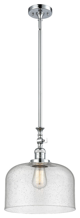 X-Large Bell 1-Light Mini Pendant, Polished Chrome, Seedy