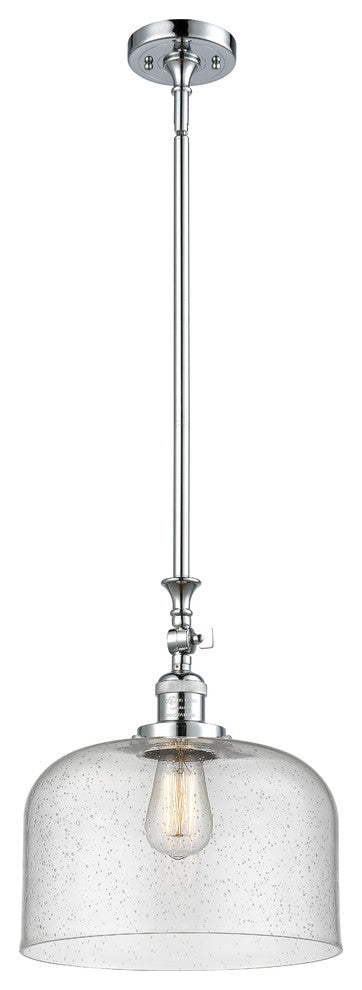 X-Large Bell 1-Light Mini Pendant, Polished Chrome, Seedy
