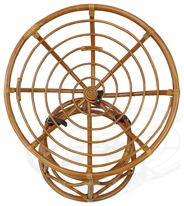 Kids Papasan Wicker Rattan Chair Natural Handmade With Cream Cushion, Colonial