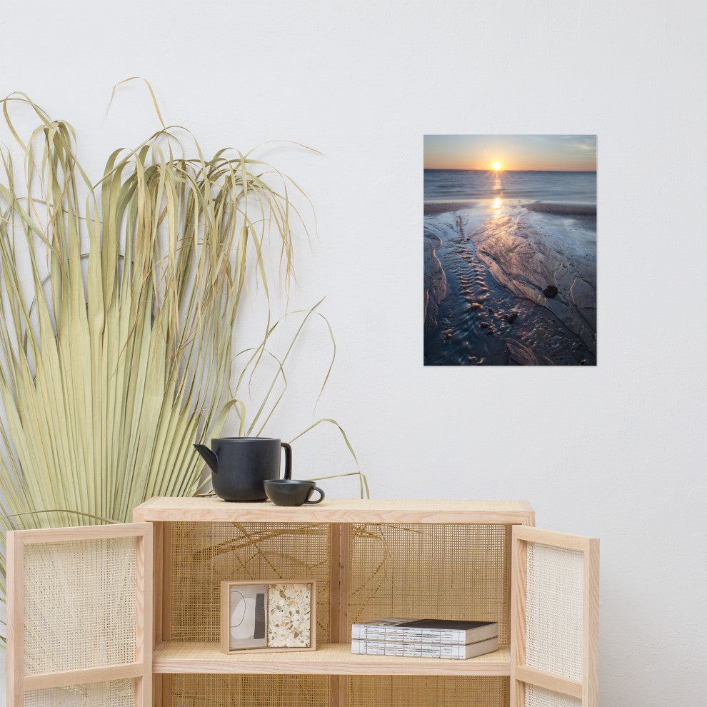 Low Tide Ravine Landscape Photo, Beach Unframed Wall Art Print, 18" X 24"