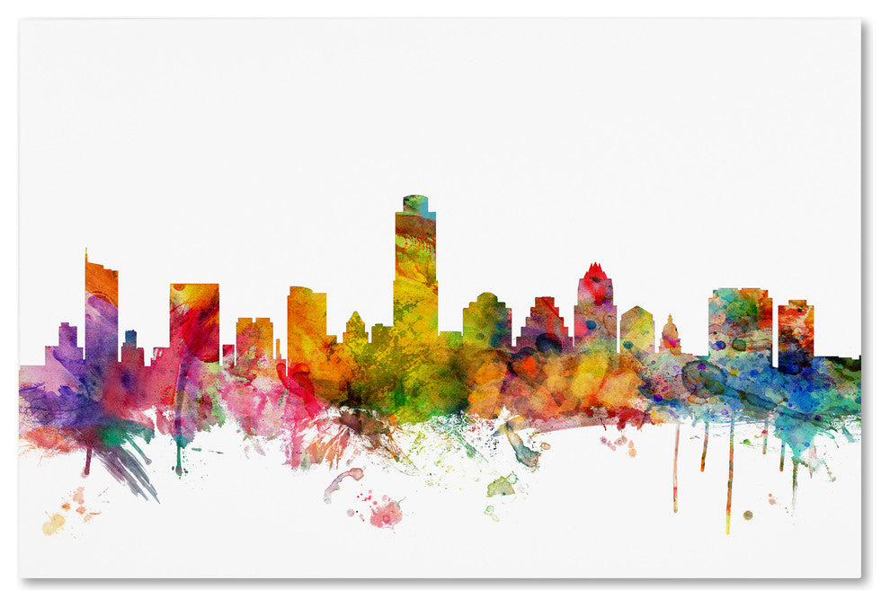 "Austin, Texas Skyline" Canvas Art by Michael Tompsett