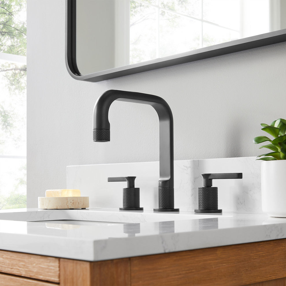 Wishful 8" Widespread 2-Handle Bathroom Faucet, Matte Black