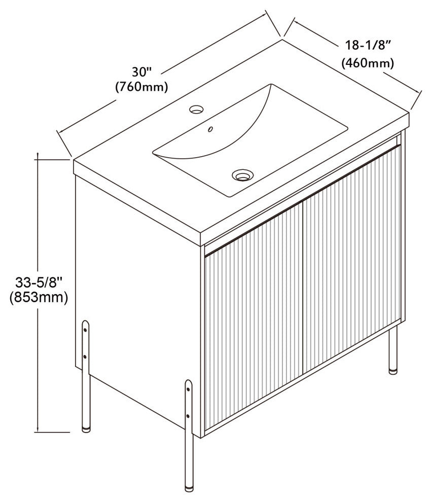 Flutie 30" Bathroom Vanity Set, White