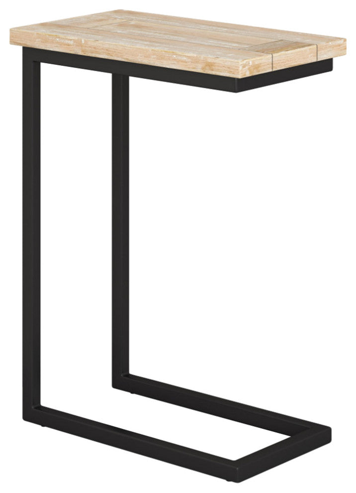Skyler C Side Table With Marble Top, Distressed White Wash