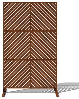 Alta Corten Steel Decorative Screen With Stand, Arrow