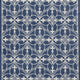 8'X11' Denim Blue Machine Woven Uv Treated Ogee Indoor Outdoor Area Rug