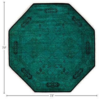 Fine Vibrance, One-of-a-Kind Hand-Knotted Area Rug Green, 6'1"x6'1"