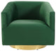 Armchair Accent Swivel Chair, Velvet, Gold Green, Modern, Lounge Hospitality