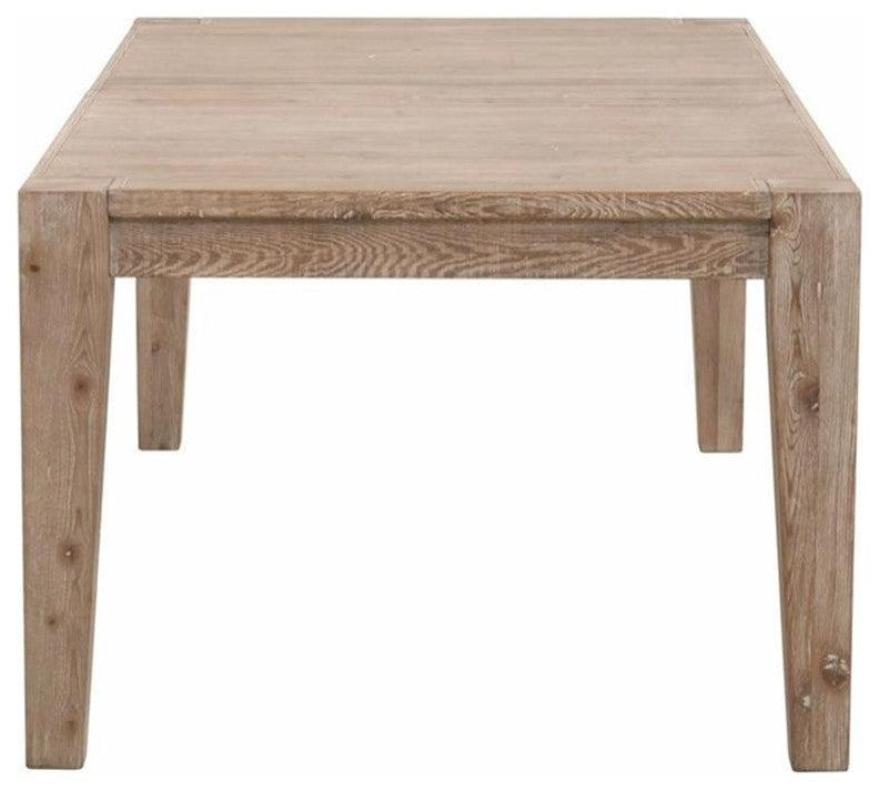 Maklaine Extendable Dining Table in Smoke Gray and Brushed Gold