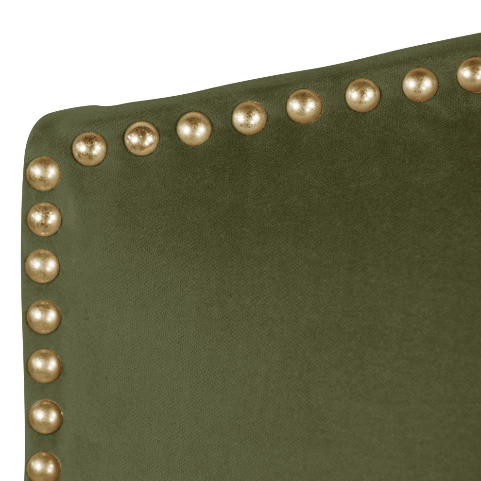 Powell Nail Button Camel Back Dining Chair, Regal, Green
