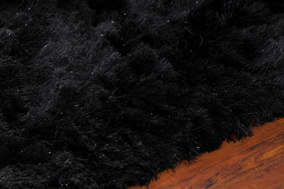 Mercury Contemporary Area Rug, Black, 7'9"x10'6" Rectangle