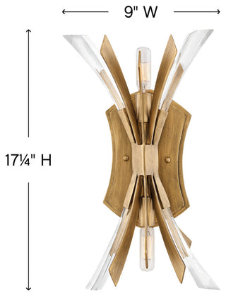 Fredrick Ramond Vida Medium Two Light Sconce, Burnished Gold