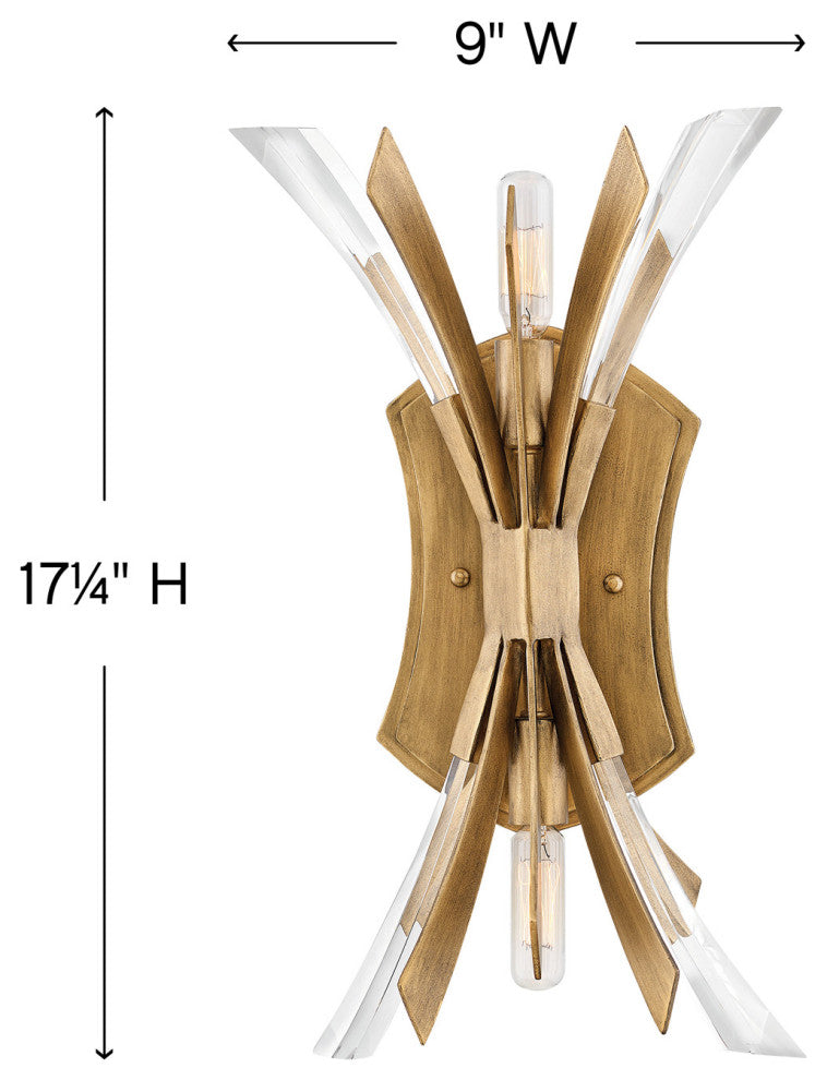 Fredrick Ramond Vida Medium Two Light Sconce, Burnished Gold