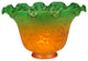 Meyda Lighting 15915 7"W Fluted Bell Amber And Green Shade