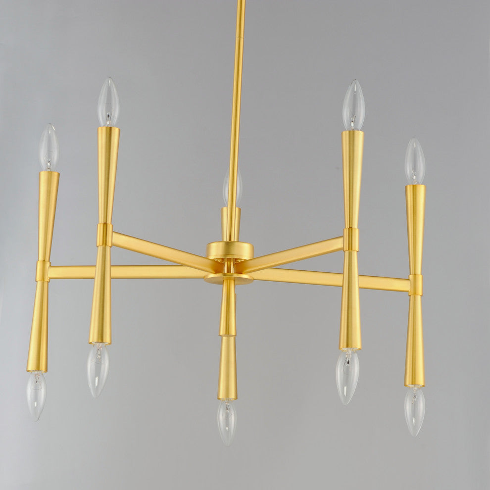 Maxim Lighting Rome 10-Light Chandelier, Satin Brass, 24625SBR