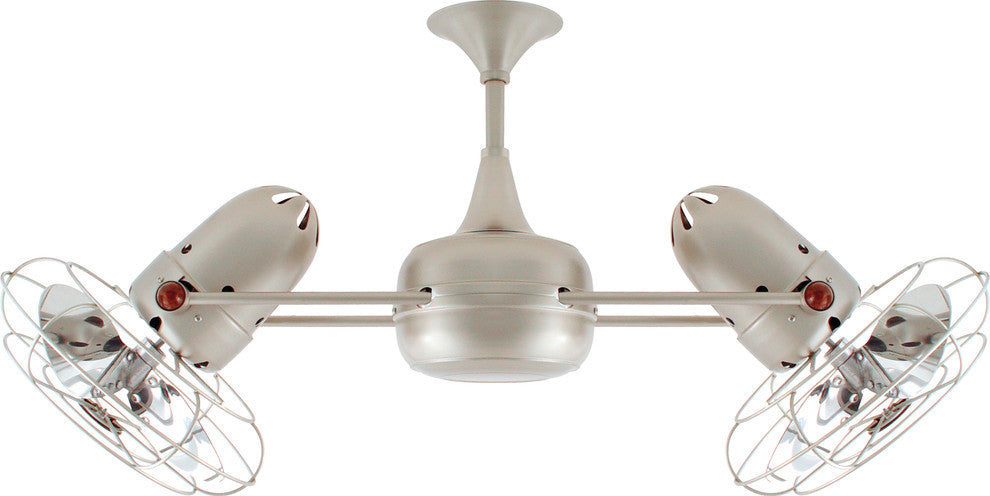 Duplo Dinamico Rotational Ceiling Fan, Brushed Nickel