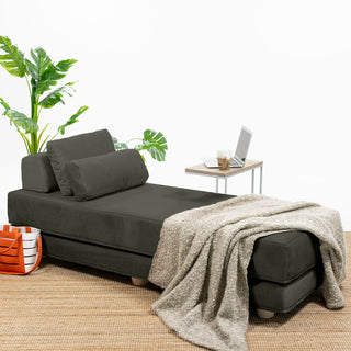 Jaxx Balshan Chaise Lounge Daybed, Charcoal
