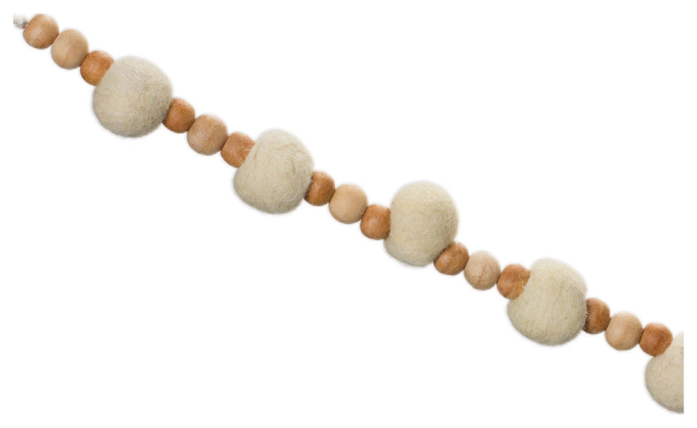 Wood Beaded String Garland, Set of 2