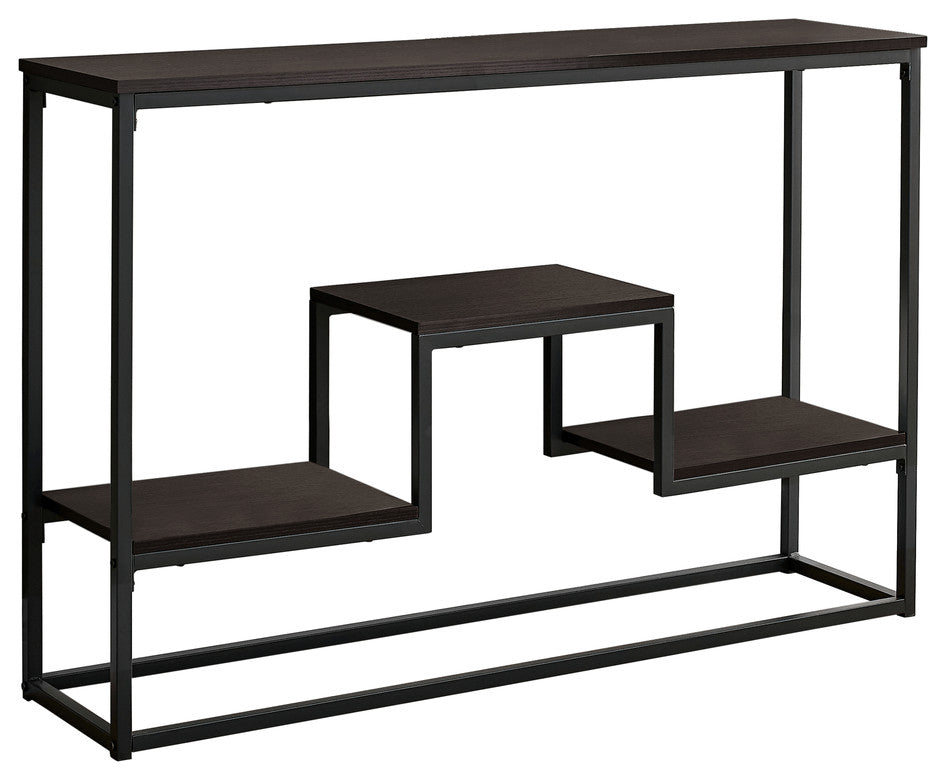 48" Brown And Black Frame Console Table With Storage