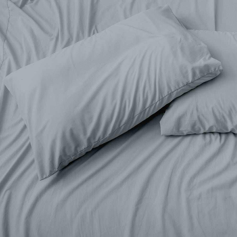 Cypress Linen 6-Piece Luxury Count Soft Sheet Set, Deep Pockets, Silver, Full
