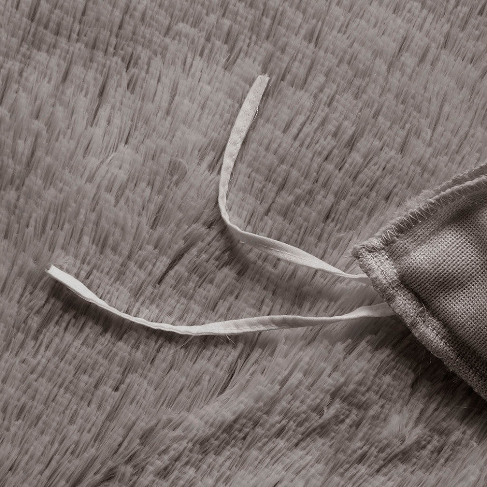 Intelligent Design Malea Shaggy Fur Duvet Cover Set, Grey