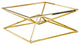 Clear Glass With Gold Plated Coffee Table