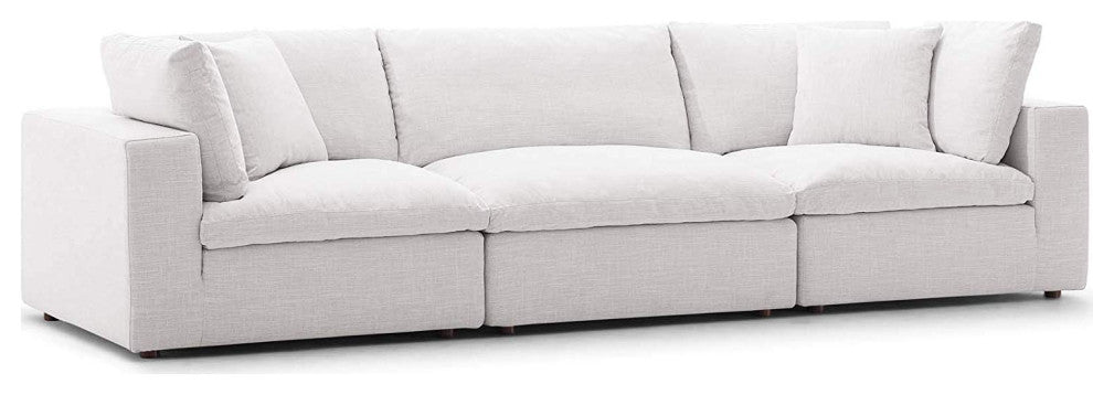 Commix Down Filled Overstuffed 3 Piece Sectional Sofa Set, Beige