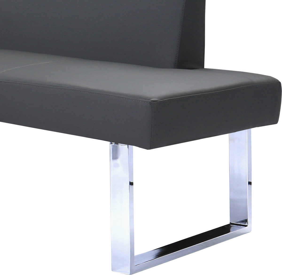 Armen Living Amanda Contemporary Nook Corner Dining Bench in Gray Faux Leather a