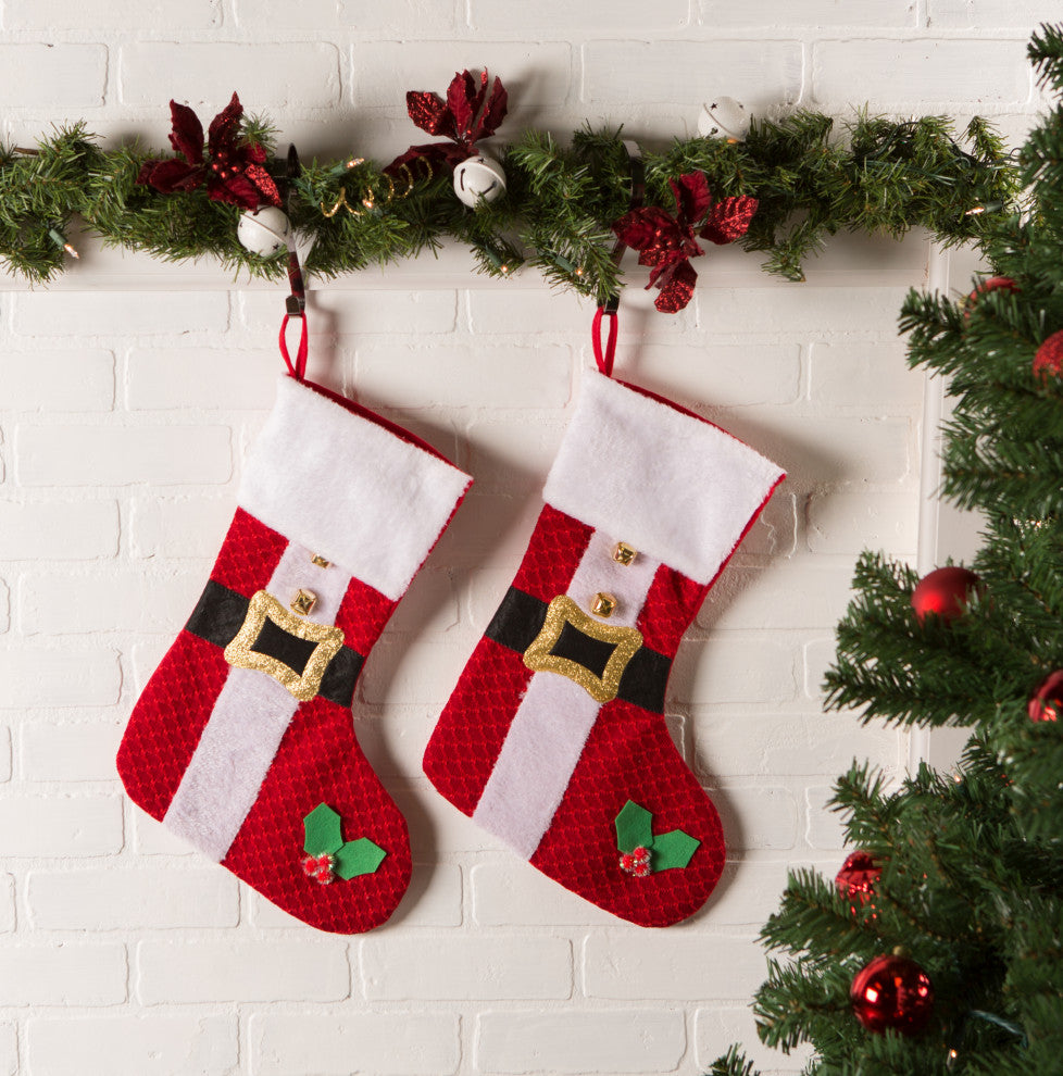 Santa''S Holiday Stocking, Set Of 2