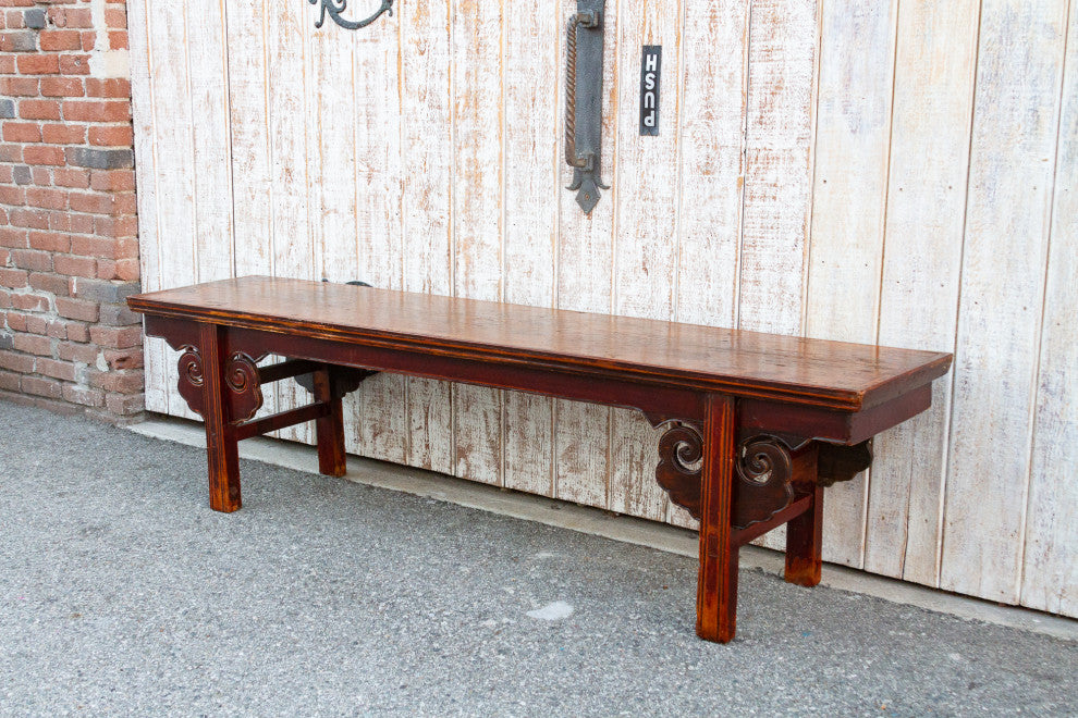 Charming Chinese Elm Ming Style Bench