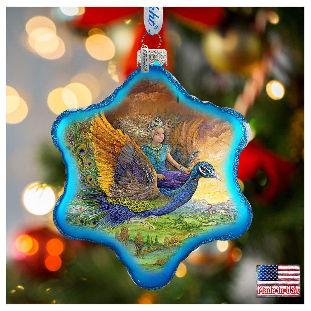 Peacock Princess Glass Ornament
