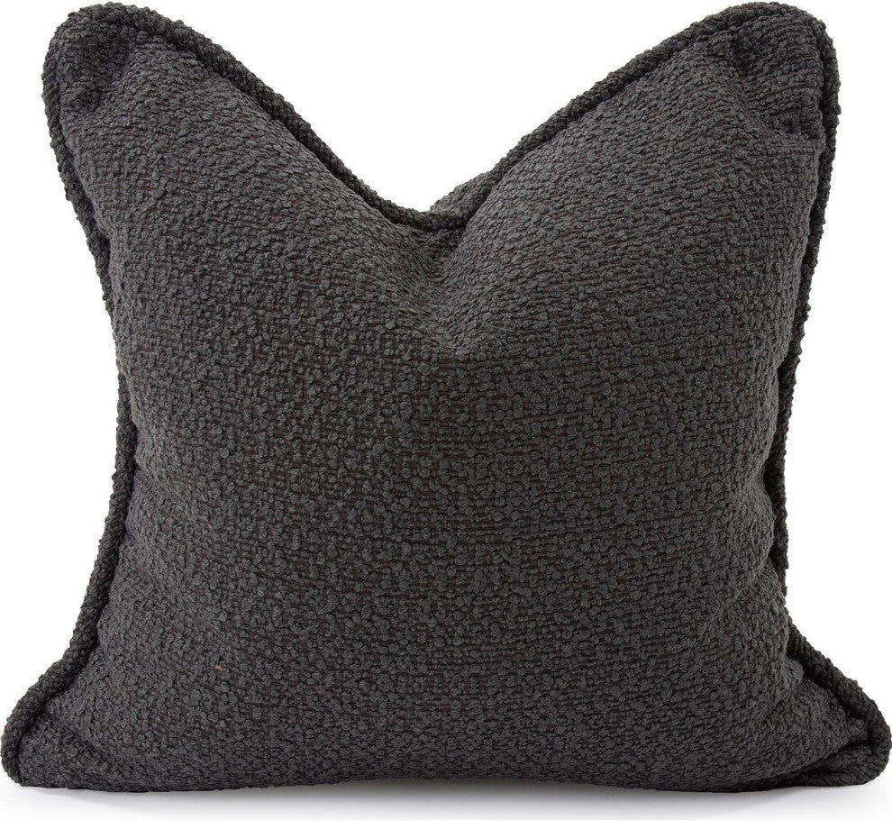 Contemporary Barbet Charcoal Pillow 20"