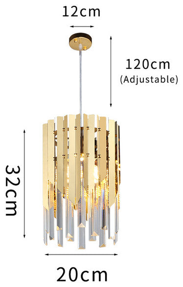Gold Plated Crystal Pendant Fixture By Morsale