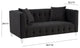 Bea Black Velvet Loveseat