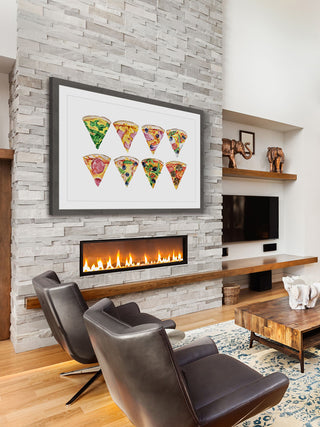 "Pizza Styles" Framed Painting Print, 18"x12"