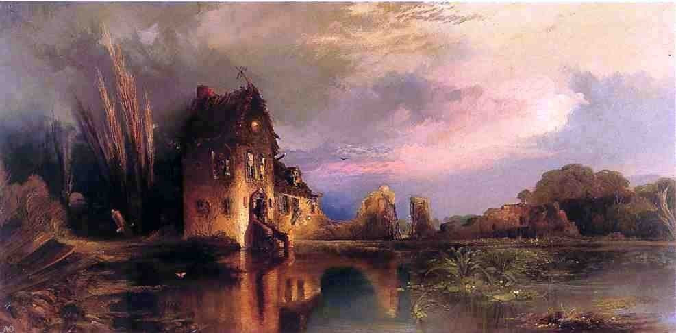 Thomas Moran Haunted House, 15"x30" Wall Decal