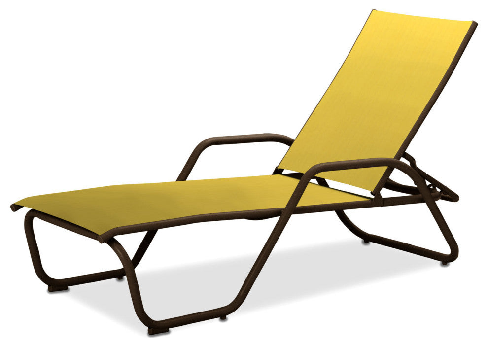 Gardenella Sling 4-Position Chaise, Textured Kona, Yellow