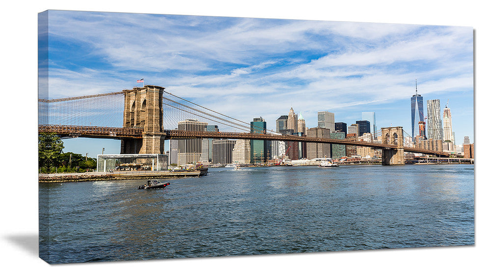 "Summer Day Brooklyn Bridge" Canvas Print