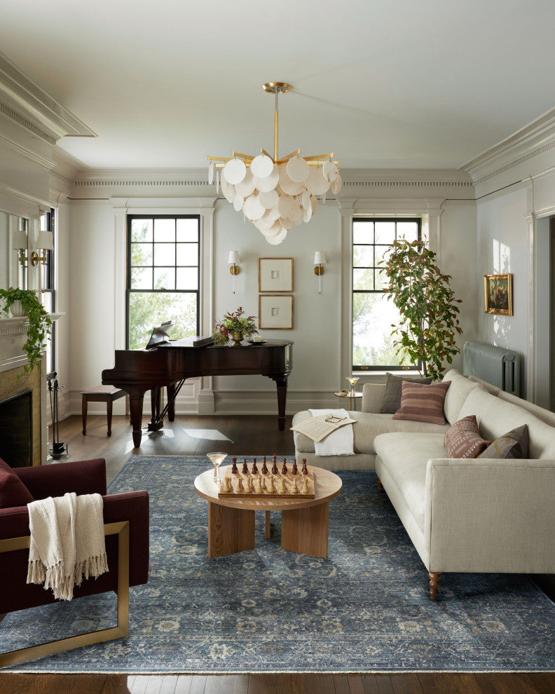 Jean Stoffer x Loloi Bradbury Ocean / Gold 6'-3" x 9' Area Rug