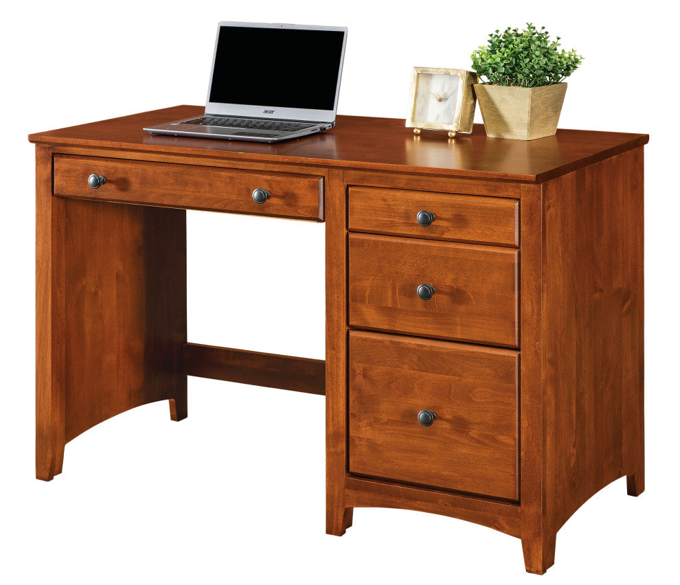 4 Drawer Desk, Warm Cherry