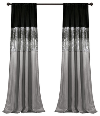 Night Sky Single Window Panel, Black/Gray, 108"x42"