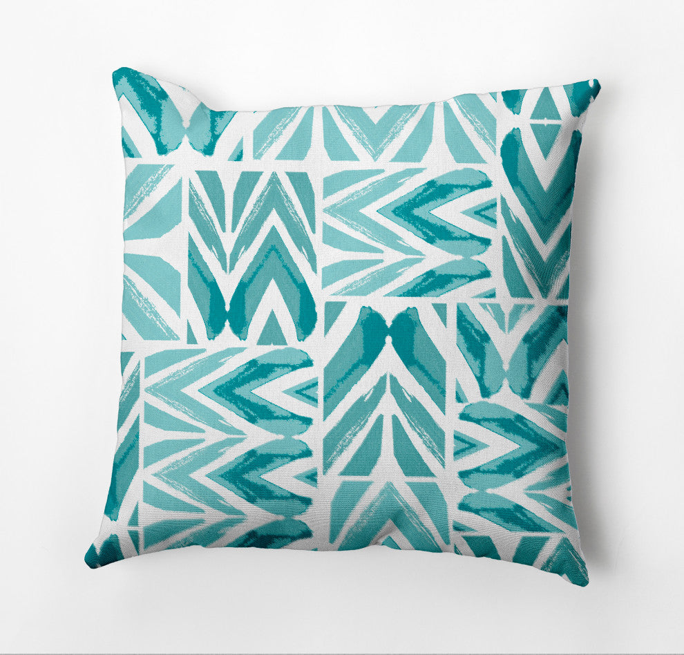 More Urban Graffiti Pillow, Teal, 18"x18"