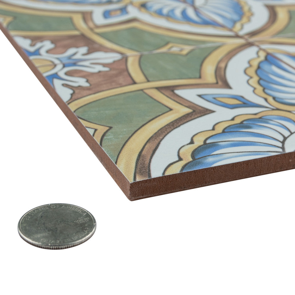 Harmonia Classic Ceramic Floor and Wall Tile, Grove Green