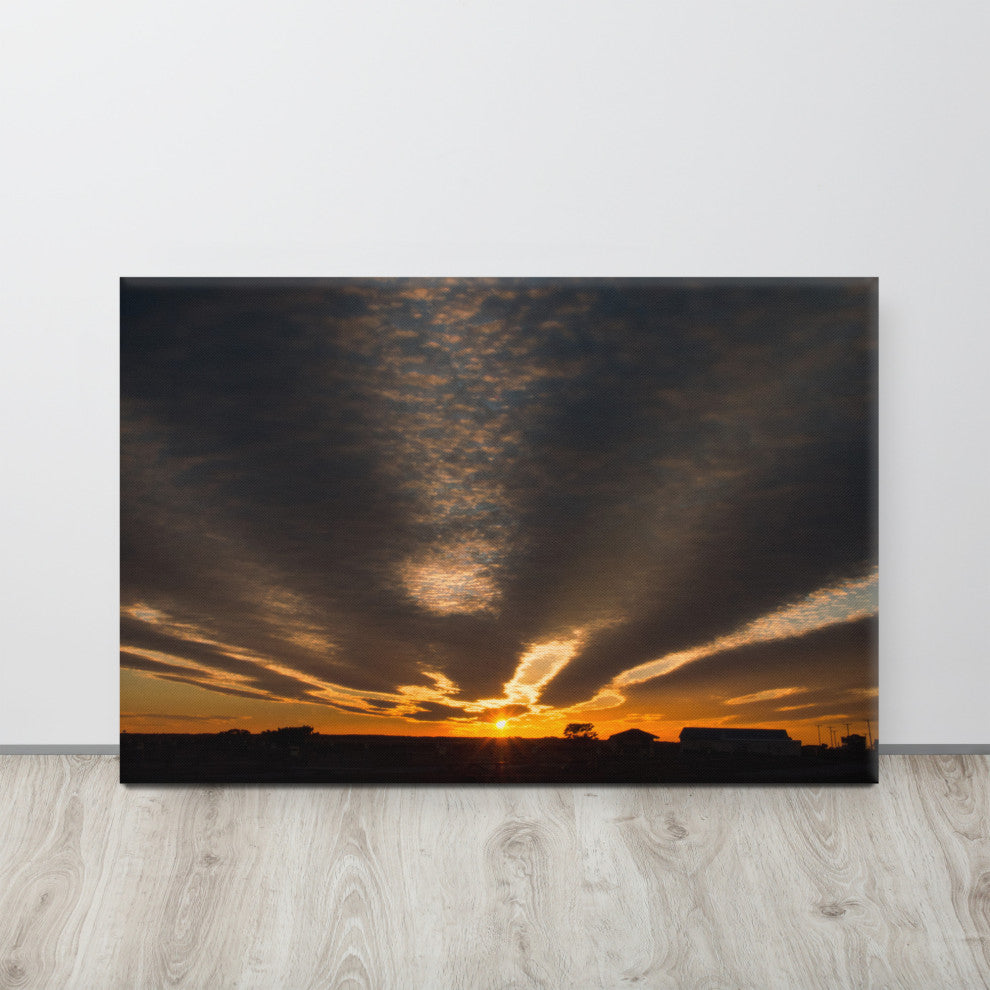 Sunset Indian River Inlet Coastal Landscape Canvas Wall Art Print, 24" X 36"