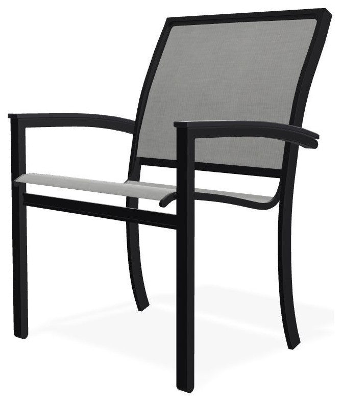 Bazza Sling Stackable Outdoor Dining Chair, Alloy/Black