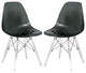 LeisureMod Dover Molded Side Chair With Acrylic Base, Set of 2