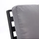 Leisuremod Walbrooke Patio Loveseat With Black Aluminum Frame, Gray