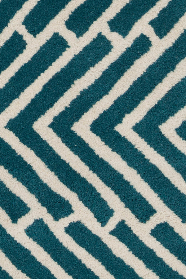 Davin Contemporary Area Rug, Blue and White, 5'x7'