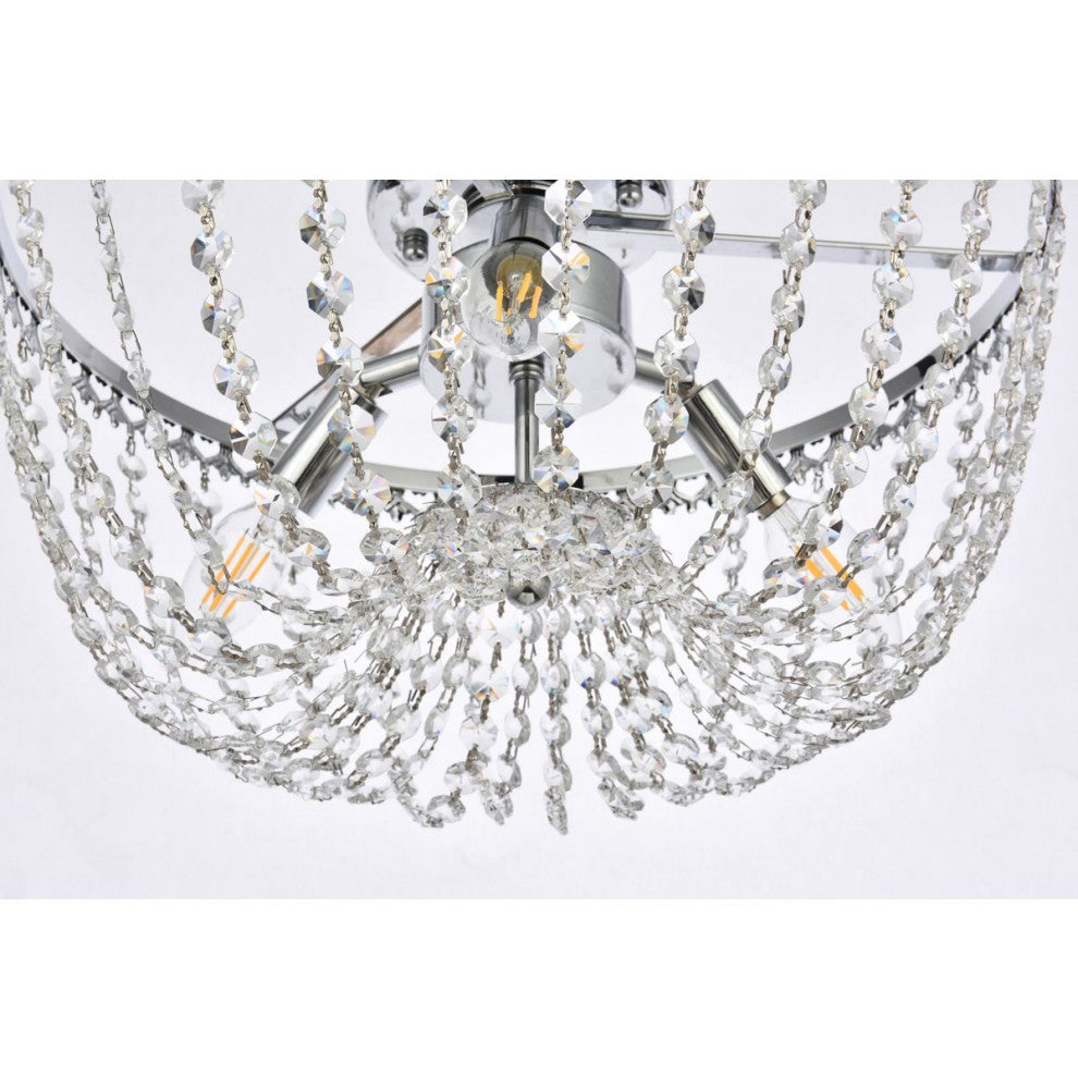 Elegant Lighting Kylie 3-Light Flush Mount Chrome