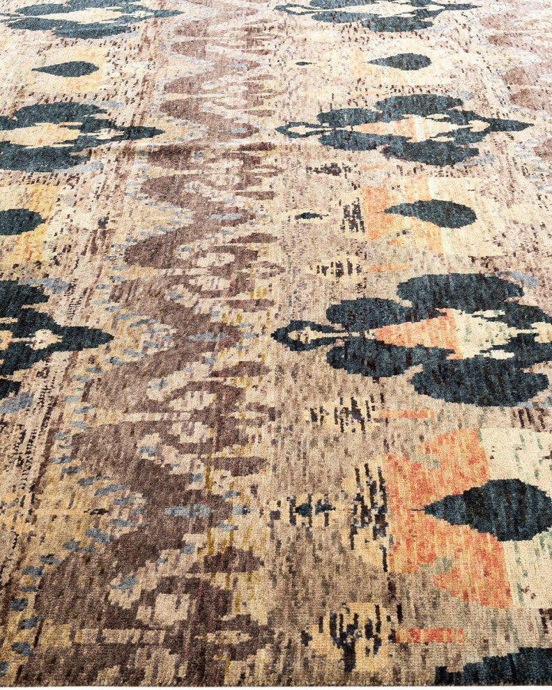 Ikat One-of-a-Kind Handmade Area Rug Brown, 7' 10" x 10' 1"